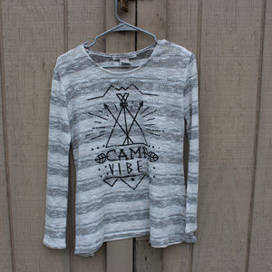 American Rag Gray Striped Sweater Shirt